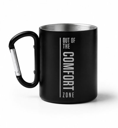 MODEL NOU - Cana metal OUT OF THE COMFORT ZONE - negru